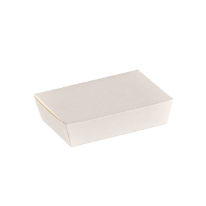 Caja de Almuerzo Desechable de Ángulo Recto, Caja para Empacar Arroz, Contenedor de Comida Rápida, Caja de Papel para Llevar de Cartón Blanco - Product Image 1