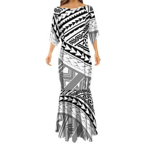 New Stylish Party Fishtail <strong>Dress</strong> Grey Black Plus Size Polynesian Maxi Evening <strong>Dress</strong> Gowns <strong>Custom</strong> Ladies Mermaid Wedding <strong>Dresses</strong> - Product Image 2