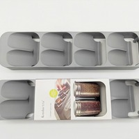 Étagère à épices verticale en plastique PP à 8 compartiments, non pliable, pour ustensiles de cuisine, organisateur de tiroir de garde-manger, boîte de rangement pour pots à épices
