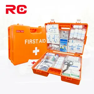 للبيع بالجملة صندوق بلاستيك فارغ مخصص للطوارئ من ABS طقم الإسعافات الأولية مثبت على الحائط مع لوازم طبية