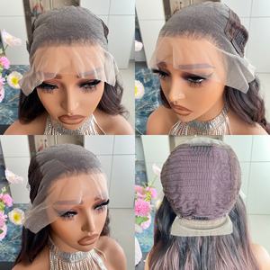 Precio de Fábrica, Pelucas Sintéticas con Encaje 13x6, Color Marrón Ombre con Rubio, Pelucas Sintéticas Largas sin Pegamento de Alta Calidad para Mujer - Product Image 6