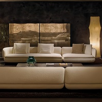 Nouveau Canapé d'Angle Arc Haut de Gamme Vivienne 2026 en Velours, Forme Personnalisée, Style Crème Moyen, Design Combiné en Mousse