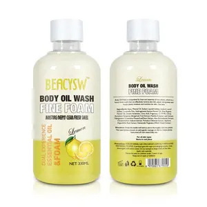 Jabón de aceite líquido con logotipo personalizado OEM de limón, botella de blanqueamiento orgánico refrescante, Gel de ducha para Baño y Cuerpo