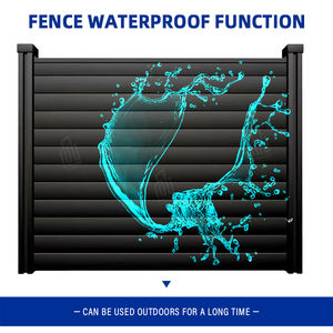 Panneaux de clôture en aluminium revêtus en promotion avec design en bois composté, jardin, patio, <span class=keywords><strong>balcon</strong></span>, écran d'intimité, clôture en aluminium - Product Image 4