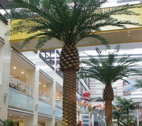 Palmiers artificiels tropicaux en fibre de verre 3M 6M, grands palmiers coco pour parcs aquatiques, et arbres artificiels en fibre de verre pour décorations aquatiques.