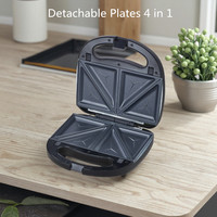 Machine à sandwichs compacte verticale, gain de place, antiadhésive, pour petit-déjeuner, idéale appartement, grill portable détachable