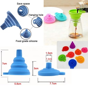 Mini entonnoir de cuisine pliable en silicone de qualité alimentaire pour transfert de liquides, outil de moulage existant, ensemble d'entonnoirs en silicone pliables - Product Image 2