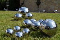 Sphère sphérique de jardin, boule de visualisation orbe de jardin, boule de visualisation en acier inoxydable pour décoration extérieure