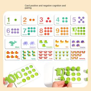 สื่อการสอนคณิตศาสตร์แบบมอนเตสซอรี่สำหรับเด็ก<span class=keywords><strong>อนุบาล</strong></span>  แผ่นไม้จับคู่ตัว<span class=keywords><strong>เลข</strong></span> ของเล่นเสริมพัฒนาการ - Product Image 3