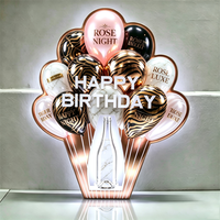 Présentoir à Bouteille de Champagne LED Personnalisé en Forme de Ballon, Glorificateur Joyeux Anniversaire pour Décoration de Soirée en Boîte de Nuit