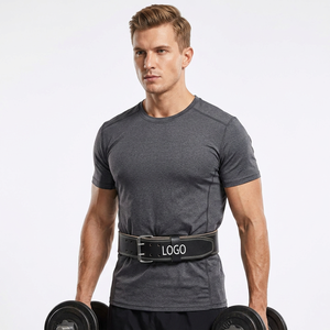 Customizable Heavy-Duty Cowhide Leather Gym <b>Belt</b> with Buckle Closure for Weight Lifting and Fitness Training-Non-Slip Unisex - Product Image 1