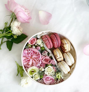 Cylinder Food Containers Sweet Box Surprise Gift <strong>Hamper</strong> Box Empty Round Macaron Flower Box Packaging - Product Image 5