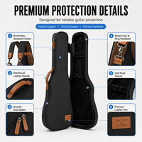 Housse de guitare acoustique rembourrée de qualité supérieure, étui souple imperméable pour instrument, sangle de sac à dos réglable, garniture en cuir pour les voyages et les performances