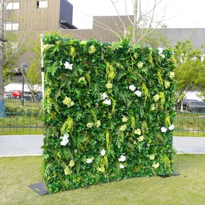Gâteaux Décoration Mariée à Être Verdure Événement Décor Roll up Fleur Mur Sexe Révéler Herbe Mur Panneau Toile de Fond pour Photomaton - Product Image 5