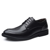 Nouvelles Chaussures Homme Britanniques Noires à Lacets 2026 – Printemps, Bout Rond, Semelle Épaisse en Caoutchouc Antidérapant