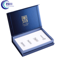 Caja de Regalo de Papel Plateado Vintage de Alta Calidad, Caja Rígida con Logotipo Impreso en Lámina Dorada y EVA para Joyería o Productos de Cuidado de la Piel