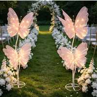 Décoration Artificielle Moderne Floson, Grande Fleur Papillon Lumineuse Faite à la Main pour Mariage et Anniversaire