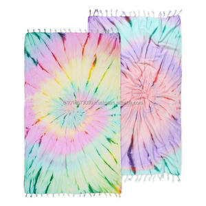 Tie Dye Peshtemal <b>Towel</b> Tie-dye Fouta Hand Dyed Sand Resistant 100% <b>Turkish</b> Cotton Batik Pestemal Pestamal Peshtamal Pareo Kikoy - Product Image 2