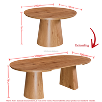 Table à manger moderne en bois extensible ronde à ovale, multifonctionnelle, gain de place, meubles durables pour petits appartements