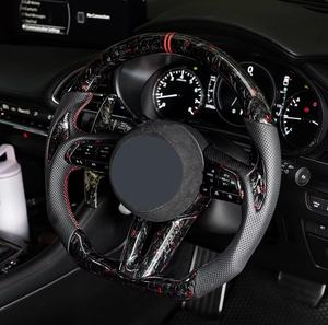 Volante de fibra de carbono personalizado para <span class=keywords><strong>Mazda</strong></span> 3 6 CX5 CX30-Actualización interior de estilo de carreras de línea roja - Product Image 5