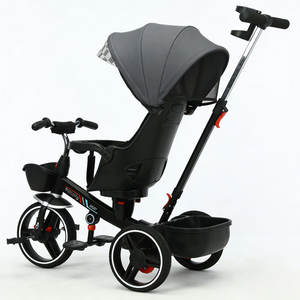 Tricycle pour enfants, poussette à 3 roues, tricycle pour bébé à 3 roues avec <span class=keywords><strong>abri</strong></span> de pluie, pliable, tricycle pour bébé 4 en 1 - Product Image 3