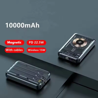 Portable mini banque d'alimentation sans fil pour téléphone chargeur magnétique 10000mah avec câble clair maison sans fil powerbank pour iphone magn