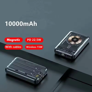 Mini banco de energía inalámbrico portátil para cargador magnético de teléfono 10000mAh con cable banco de energía inalámbrico de Casa transparente para iPhone magn - Product Image 5
