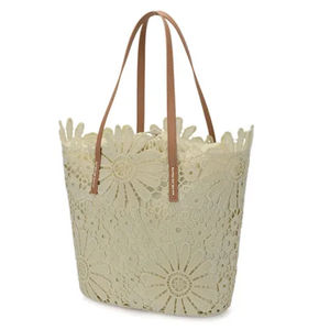 กระเป๋าผู้หญิงฤดูใบไม้ผลิ 2026 กระเป๋าสะพายไหล่เดียวแบบลูกไม้ กระเป๋าช้อปปิ้งผู้หญิงทรงถังขนาดใหญ่ กระเป๋าโท้ทปักลายฉลุ - Product Image 2