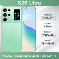 S26 ULTRA 5G, Teléfono Inteligente con CPU Deca-Core, Cámara Trasera de 108MP, Pantalla HD, en Francés, Español e Inglés, Teléfono Móvil Tecno Económico, Venta en Línea