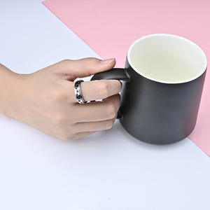 Puppy Paw Print Rotating Stress Relief <b>Ring</b> Unisex Jewelry Gift Steel Gold Rose Gold Animal Pattern - Product Image 4