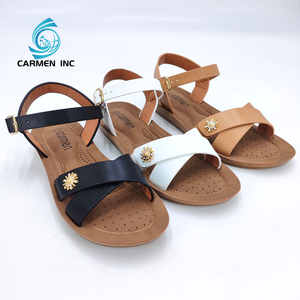 Sandales plates pour femmes à la mode en vente chaude sandales plates pour femmes sandales confortables pour <span class=keywords><strong>pieds</strong></span> plats pour femmes fille dame - Product Image 2