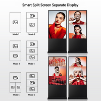 Pantalla Digital Vertical para Suelo, Quiosco con Pantalla Táctil de 43-55-65 Pulgadas, Resolución 4K, Animación Comercial para Interiores, OEM