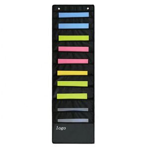 Sac de rangement mural pliable pour fournitures de bureau, 10 poches, minimaliste, écologique, à suspendre sur la porte - Product Image 1