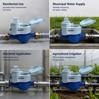 Medidor de Flujo de Agua Ultrasónico Inteligente Inalámbrico LoraWAN IP68 con Lectura Remota AMR IoT RS485 Modbus M-Bus Válvula DN15 Latón