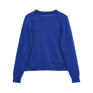 Femmes Vintage-Style 2025 automne nouveau décontracté mode Joker tricoté col rond rétro Chic pull à manches longues - Product Image 2