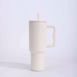 Gobelet isotherme en acier inoxydable de 40 oz, design moderne avec poignée et couvercle, isolation thermique anti-fuite - Product Image 3