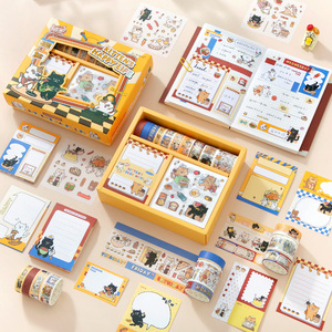 Simmo Cute Kitty Themed Briefpapier Box Memo Sheets 10 Aufkleber Washi Tape <span class=keywords><strong>Set</strong></span> für DIY-Projekte und Planer Dekoration - Product Image 2