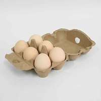 Vente en gros de barquettes à œufs en papier biodégradable 2/3/4/6/12/20 alvéoles, carton à œufs en pâte à papier antichoc, emballage durable pour volailles, personnalisable