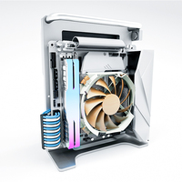 Casing Mini Tower Socooler ITX, Mendukung GPU RTX 4090, Panel Samping Aluminium Alloy dengan Jendela USB 1U, PC Gaming Rak-Mounted
