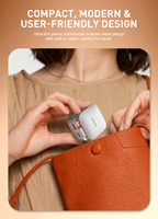 Chargeur rapide portable LDNIO Q9 33W GaN avec câble rétractable, compatible avec plusieurs appareils, prise US/UK/EU incluse, chargeur rapide de voyage