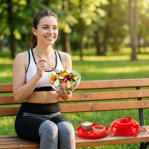 BPA-Free Plastic Salad Bowl with Lid Durable Lightweight Mixing Bowl for Fruits and Vegetables Kitchen and Picnic - Product Image 2