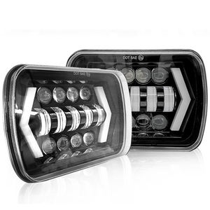 Faros LED 5x7/7x6 de 7 Pulgadas con Luz Alta/Baja, Halo DRL, 12V H4 6000K 55W 3000 Lúmenes, Ajuste Universal para Jeeps XJ Wranglers - Product Image 2