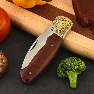 อันดับ21 D2ด้ามจับไม้แบบทำมือสำหรับแมวทำจากเหล็กสแตนเลสใบมีดคงที่มีดกระเป๋าปรับแต่งได้ตามต้องการ - Product Image 4