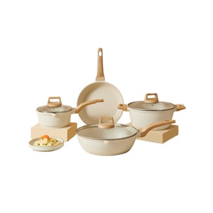 Ensemble de wok et <span class=keywords><strong>casserole</strong></span> antiadhésifs pour la maison, ustensiles de cuisine en <span class=keywords><strong>pierre</strong></span> Maifan - Product Image 3