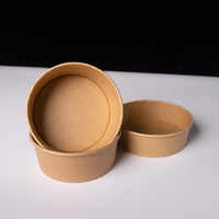 Boîte alimentaire jetable ronde en kraft de qualité supérieure avec couvercle, personnalisable avec logo OEM, vente en gros, boîte biodégradable