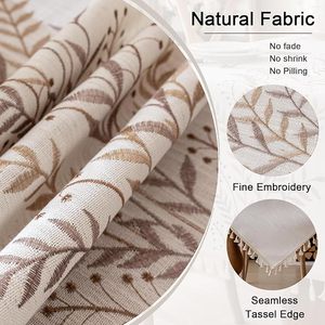 <span class=keywords><strong>Nappe</strong></span> rectangulaire Skymoving, nouvelle, personnalisée, de luxe, <span class=keywords><strong>beige</strong></span>, en polyester et <span class=keywords><strong>lin</strong></span>, brodée de fleurs, écologique, pour la décoration de la maison - Product Image 3