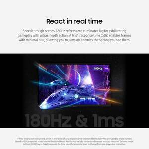 Moniteur de jeu Samsung Odyssey G50D Series 32 pouces QHD Fast IPS, compatible VESA, DisplayHDR 400, 180 Hz, compatible AMD, temps de réponse de 1 ms - Product Image 6