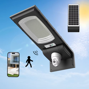 ไฟถนน LED อัจฉริยะ 300W พลังงานแสงอาทิตย์ ควบคุมผ่าน WiFi พร้อมกล้องสนทนาด้วยเสียง เซ็นเซอร์ตรวจจับความเคลื่อนไหว PIR ไฟรักษาความปลอดภัยในตัว - Product Image 6
