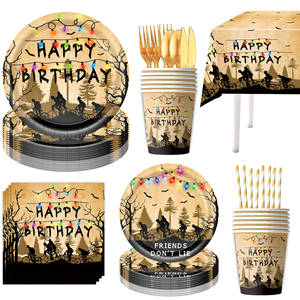 Set di Stoviglie Usa e Getta per Feste a Tema Cartoni Animati Retrò, con Piatti, Bicchieri, Tovaglioli e Posate in <span class=keywords><strong>Carta</strong></span>. - Product Image 2