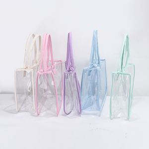 Sac à main de plage pour femme, grande capacité, pratique, en PVC transparent brodé, imperméable, idéal pour l'été, l'automne et le printemps – Nouvelle collection en promotion - Product Image 3